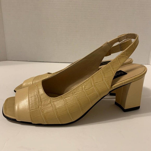 Renzo Fontanelli Vintage Block Heel Sling Back Sandals Women's Size 8B - Picture 4 of 11